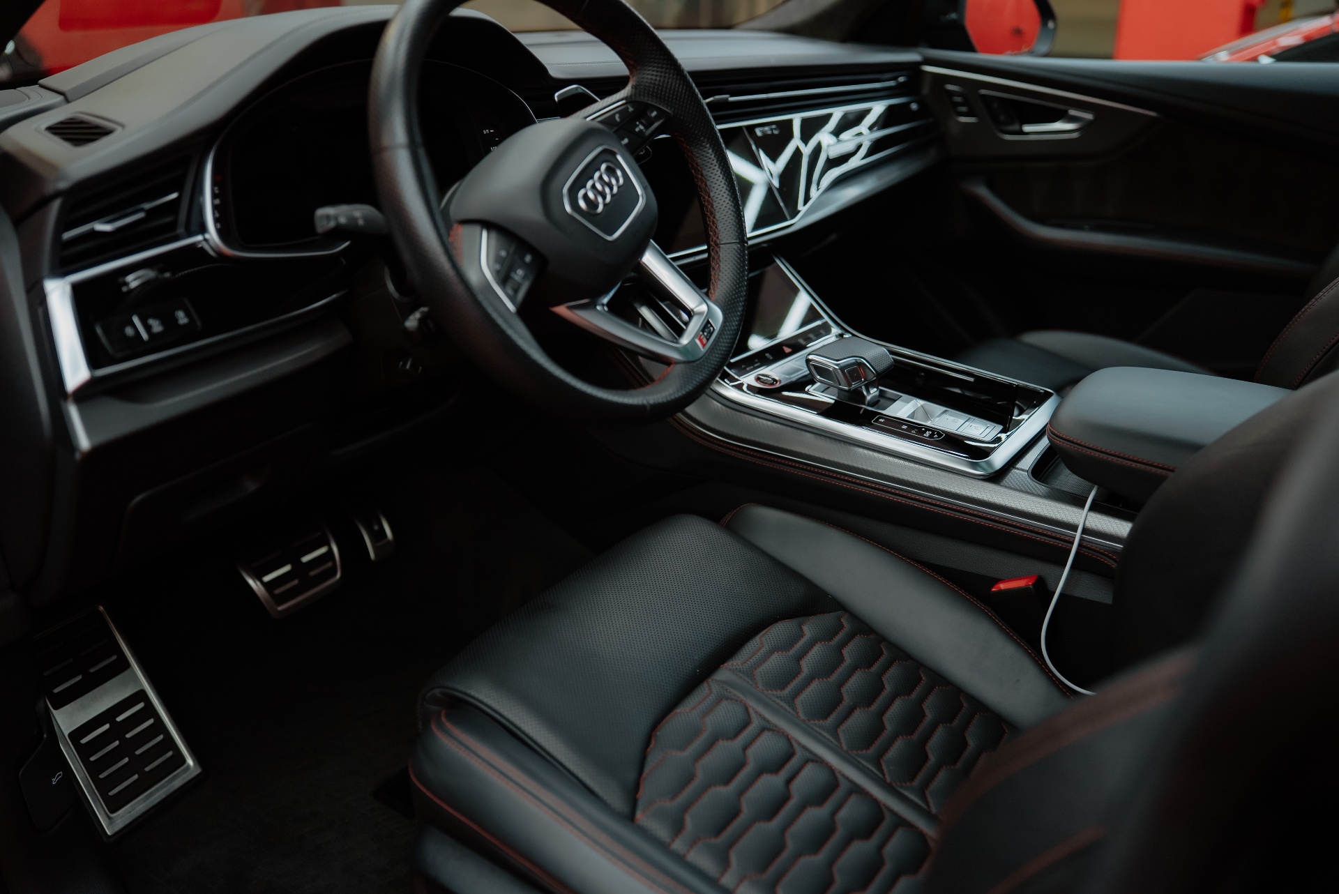 Vyčistený kožený interiér Audi