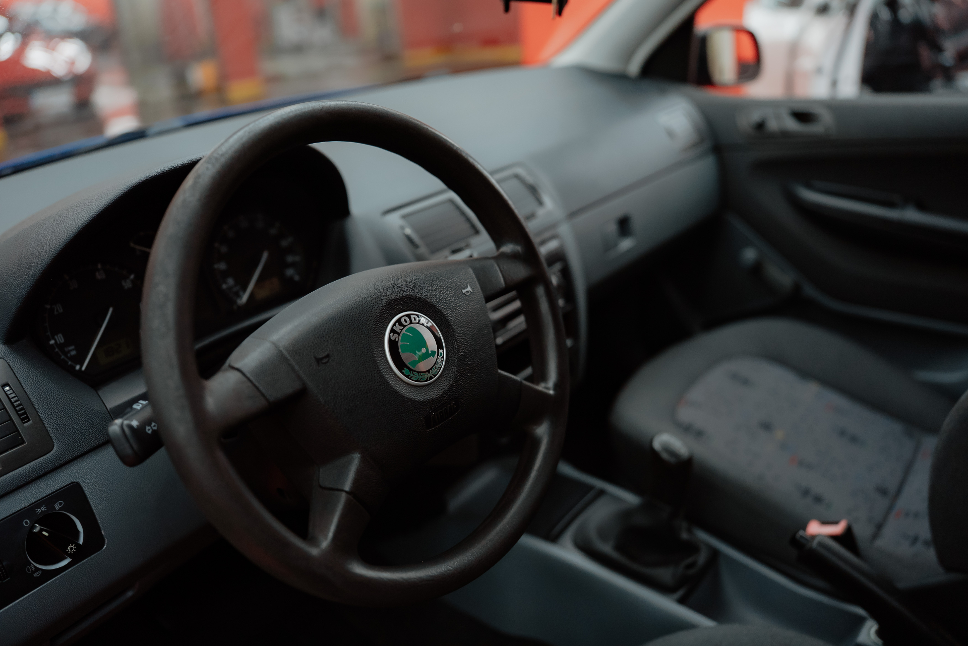Vyčistený interiér Škoda Fabia